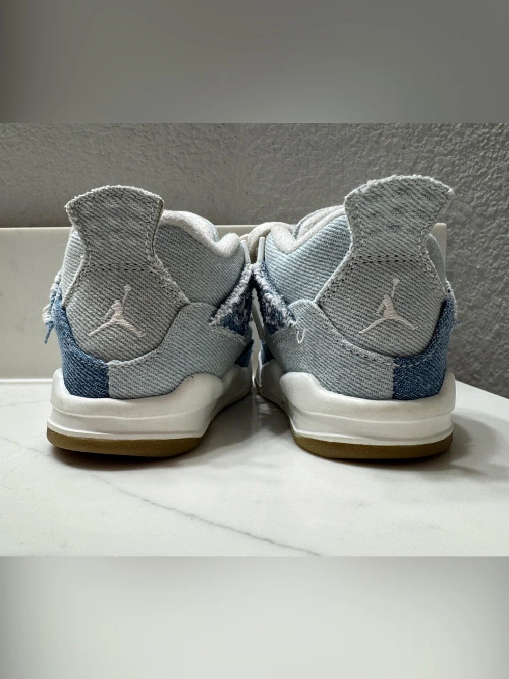 Toddler Blue Denim High-Top Nike Jordans